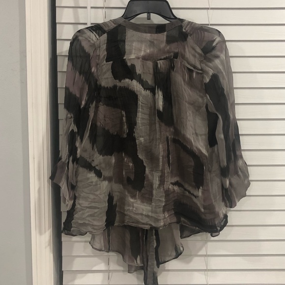 Gibson Blouse Gray And Black With Transparency - Picture 5 of 6